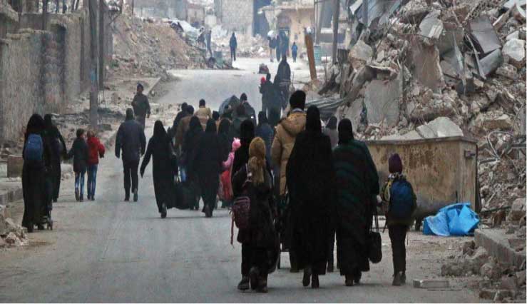 Civilians fleeing Aleppo