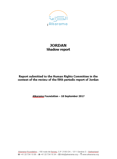 Jordan: Human Rights Committee- 5th Review- Alkarama's Report - Sep 2017