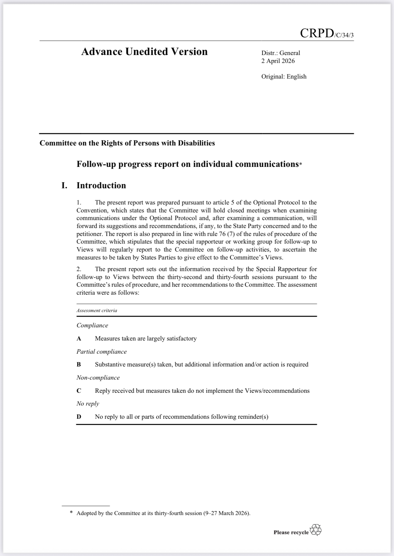 Committee on the Rights of Persons with Disabilities